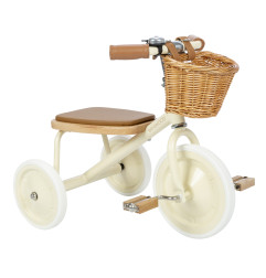 Tricycle BANWOOD Crème, avec panier osier