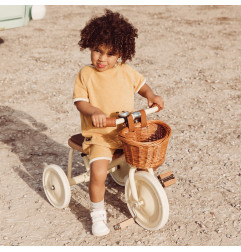 Tricycle BANWOOD Crème, avec panier osier