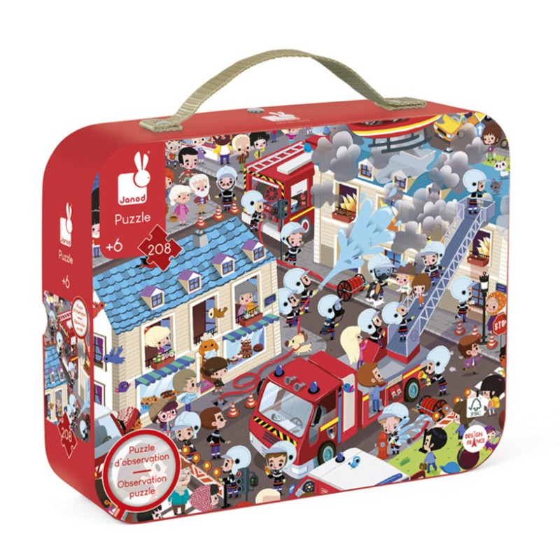 Puzzle d'Observation Pompiers JANOD, rond, dès 6 ans