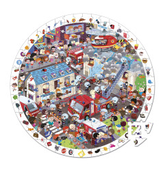 Puzzle d'Observation Pompiers JANOD, rond, dès 6 ans
