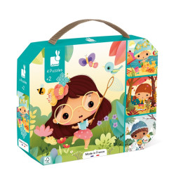 Ensemble de 4 puzzles évolutifs Les 4 Saisons JANOD, dès 2 ans