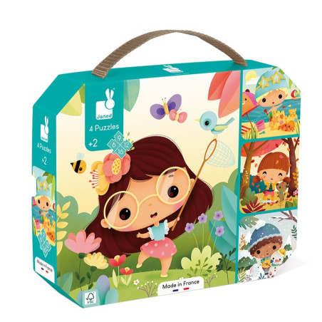 Ensemble de 4 puzzles évolutifs Les 4 Saisons JANOD, dès 2 ans