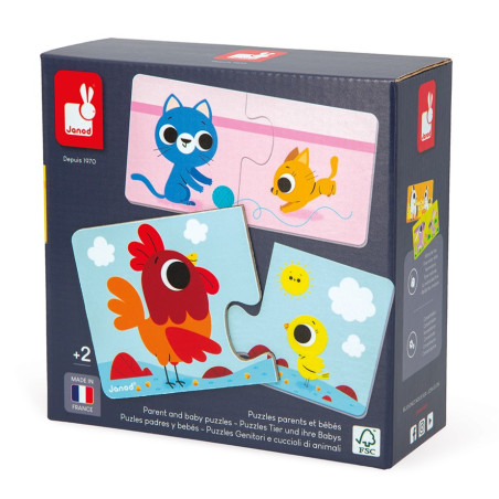 Puzzle Parents et Bébés Animaux JANOD, dès 2 ans