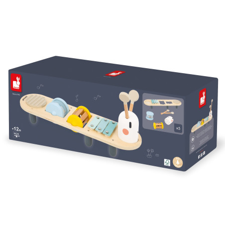 Stand d'éveil sonore en bois Chenille JANOD