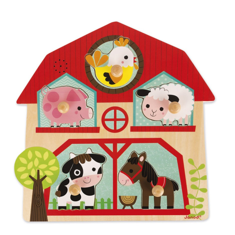 Puzzle musical Les Copains de la Ferme JANOD, dès 18 mois