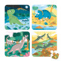 Ensemble de 4 puzzles évolutifs Dinosaures JANOD, dès 2 ans