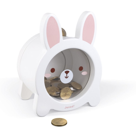 Tirelire lapin blanc JANOD