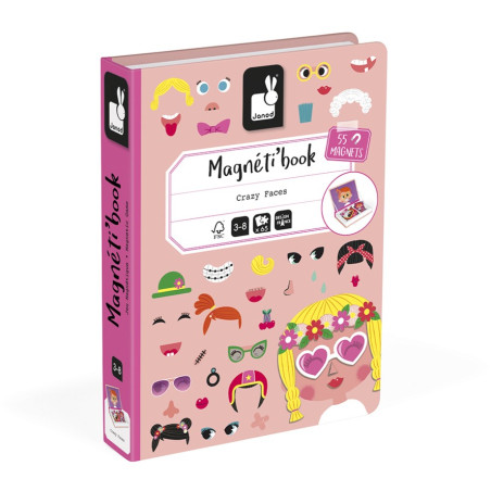 Jeu éducatif Magnéti'Book Crazy Faces Filles JANOD