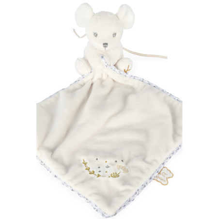 Doudou carré Souris KALOO, crème