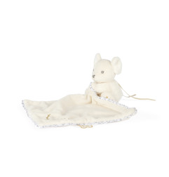 Doudou carré Souris KALOO, crème