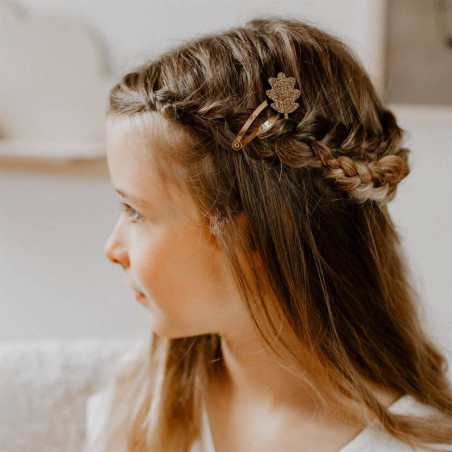 Barrettes Feuilles de Chêne, dorées LES PETITES HIRONDELLES