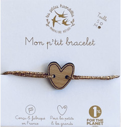 Bracelet Coeur taille M, doré LES PETITES HIRONDELLES, adulte