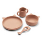 Coffret repas en silicone Vivi LIEWOOD, Chat rose