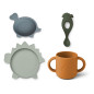 Coffret repas en silicone Vivi LIEWOOD, Dino bleu