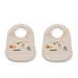 Lot de 2 bavoirs en silicone Tilda LIEWOOD, Safari