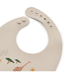 Lot de 2 bavoirs en silicone Tilda LIEWOOD, Safari
