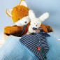 Doudou lapin coton bio MAILOU TRADITION