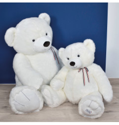 Peluche l'ours français blanc neige 50 cm MAILOU TRADITION