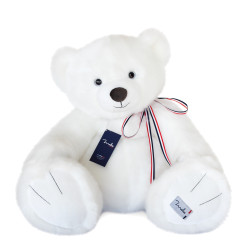 Peluche l'ours français blanc neige 65 cm MAILOU TRADITION