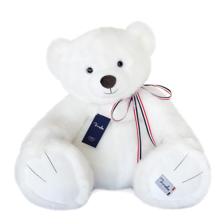 Peluche l'ours français blanc neige 65 cm MAILOU TRADITION