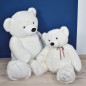 Peluche l'ours français blanc neige 65 cm MAILOU TRADITION