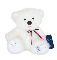 Peluche l'ours français blanc neige 35 cm MAILOU TRADITION