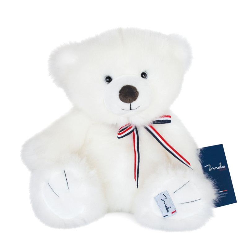 Peluche l'ours français blanc neige 35 cm MAILOU TRADITION