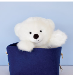 Peluche l'ours français blanc neige 35 cm MAILOU TRADITION