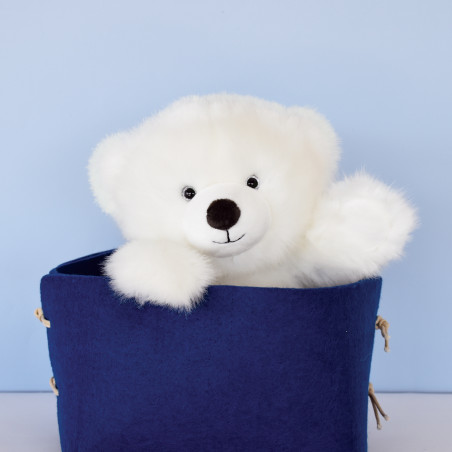 Peluche l'ours français blanc neige 35 cm MAILOU TRADITION