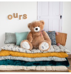 Peluche l'ours français champagne 65 cm MAILOU TRADITION