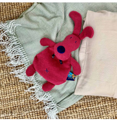 Peluche bouillotte Soso le Lapin rose MAILOU TRADITION