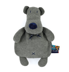Peluche bouillotte Nours l'Ours anthracite MAILOU TRADITION