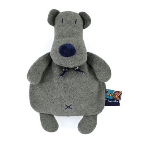 Peluche bouillotte Nours l'Ours anthracite MAILOU TRADITION