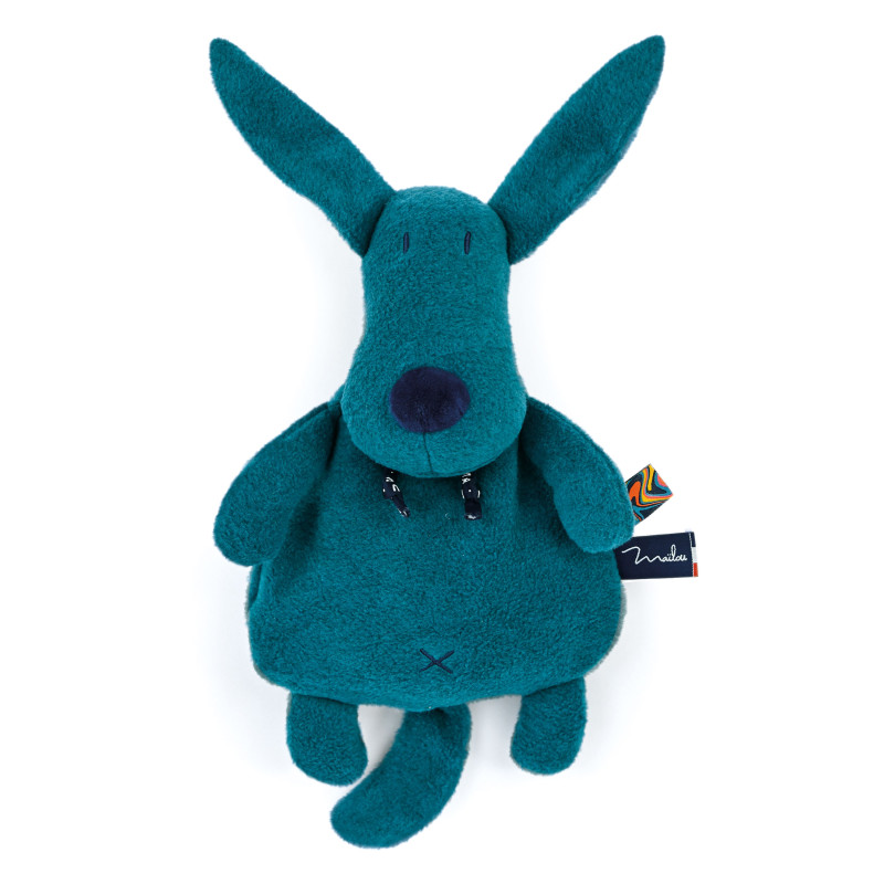Peluche bouillotte Nono l'Âne bleu paon MAILOU TRADITION