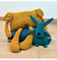 Peluche bouillotte Nono l'Âne bleu paon MAILOU TRADITION