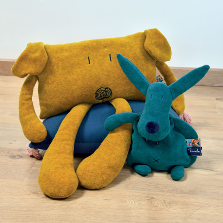 Peluche bouillotte Nono l'Âne bleu paon MAILOU TRADITION