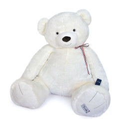 Peluche l'ours français blanc neige 120 cm MAILOU TRADITION
