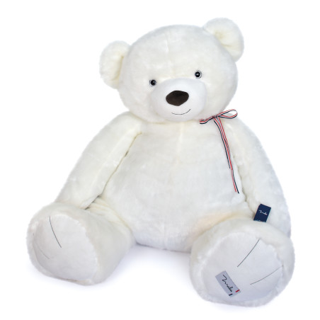 Peluche l'ours français blanc neige 120 cm MAILOU TRADITION