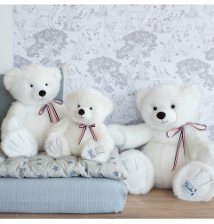 Peluche l'ours français blanc neige 120 cm MAILOU TRADITION
