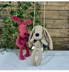 Peluche Soso le Lapin rose MAILOU TRADITION