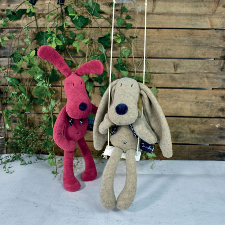 Peluche Soso le Lapin rose MAILOU TRADITION