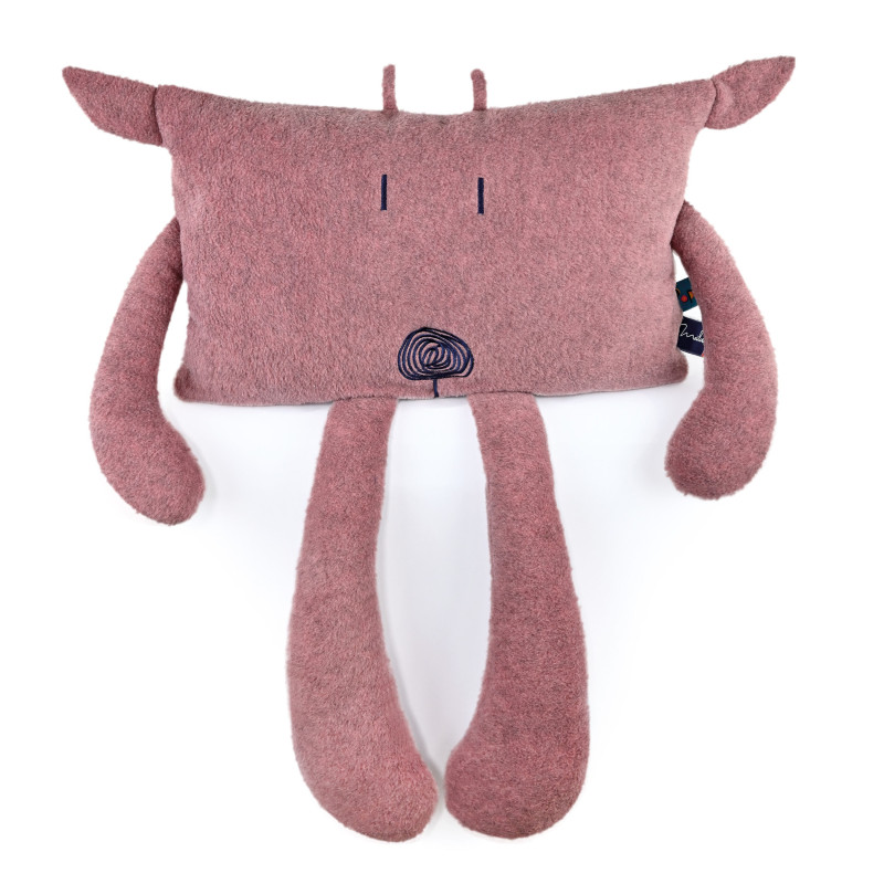 Coussin peluche Mamache la Vache rose MAILOU TRADITION