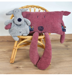 Coussin peluche Mamache la Vache rose MAILOU TRADITION
