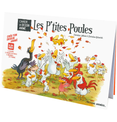 Cahier de dessin à animer Les P'tites Poules EDITIONS ANIMEES, avec 2 histoires