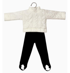 Ensemble poupée Amigas Jérôme MINIKANE, jacquard écru