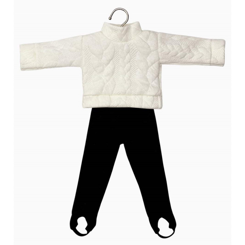 Ensemble poupée Amigas Jérôme MINIKANE, jacquard écru