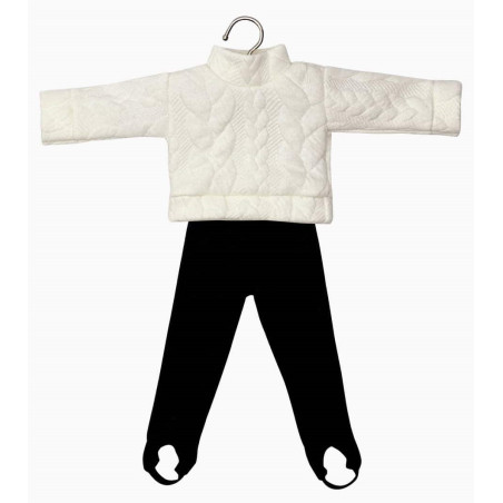 Ensemble poupée Amigas Jérôme MINIKANE, jacquard écru