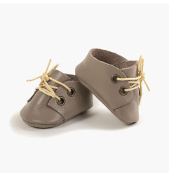 Chaussures à lacets poupée Gordis MINIKANE, simili cuir taupe