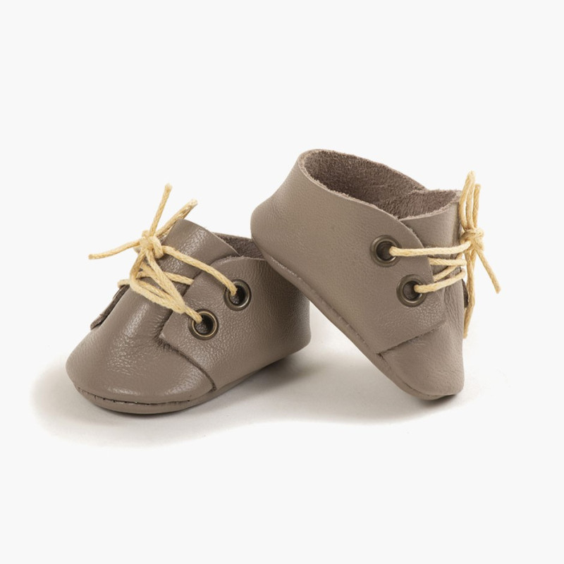 Chaussures à lacets poupée Gordis MINIKANE, simili cuir taupe