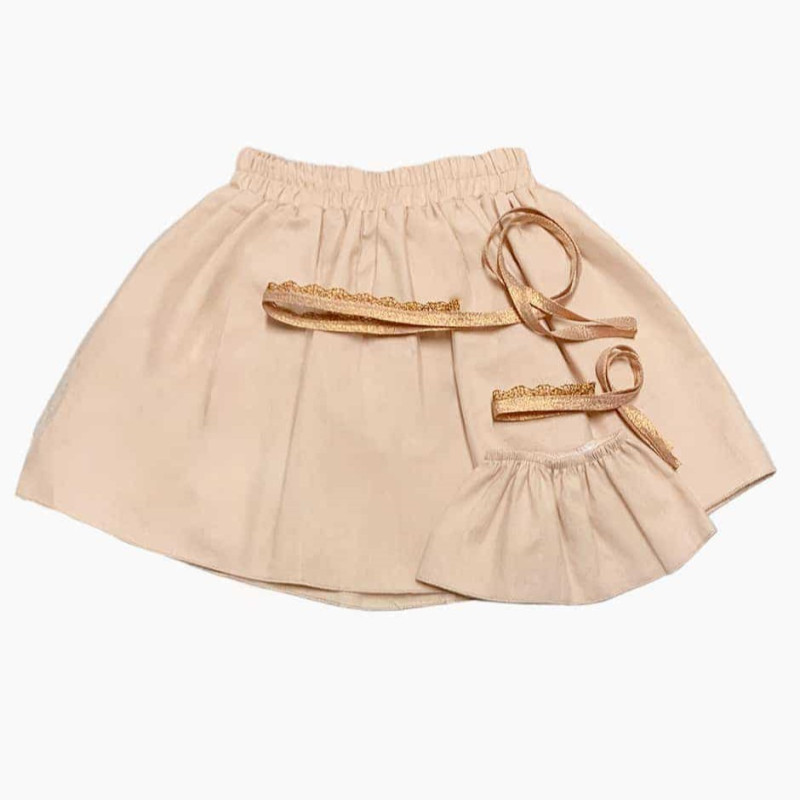 Duo de jupes et headbands enfant et poupée Gordis MINIKANE, avec baguette magique